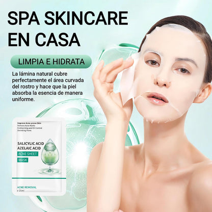 KORAL Salicylic Acid Facial Mask (10 Units x 25ml) with Azelaic Acid, Skin Care & Hydrating - Vegan Skincare, Korean Formulas with Active Ingredients - Unisex