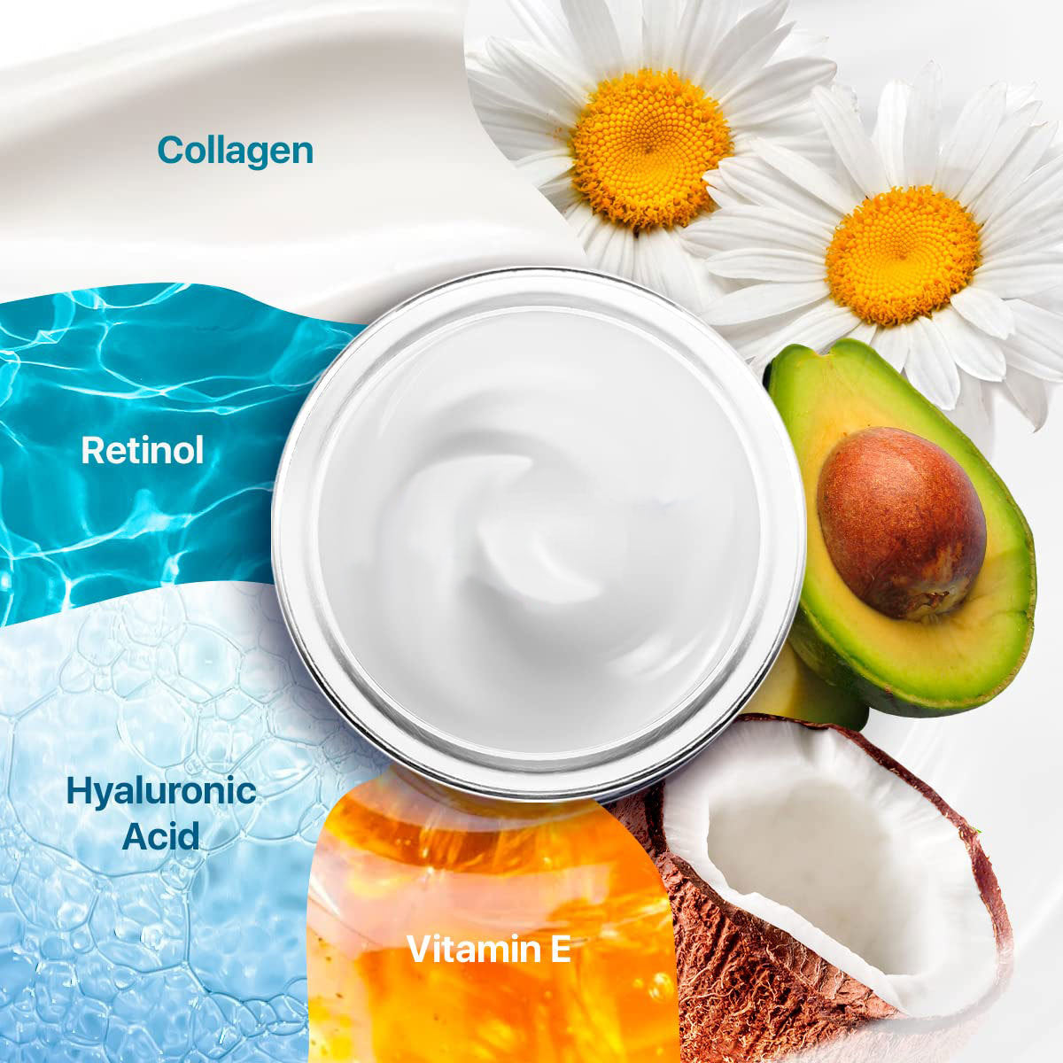 Nownoon – Crema Facial de Colágeno, Retinol y Ácido Hialurónico 55 ml