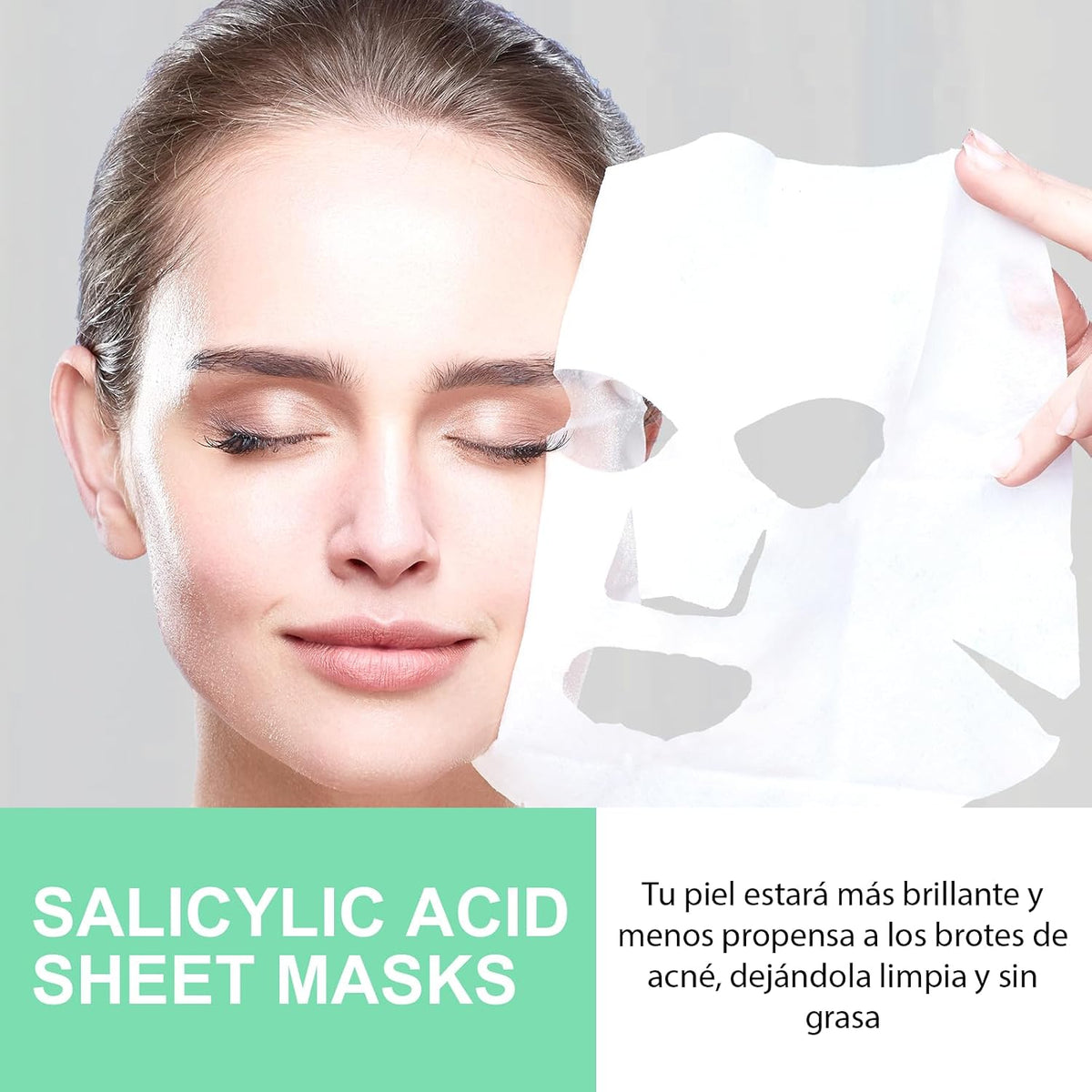 KORAL Salicylic Acid Facial Mask (10 Units x 25ml) with Azelaic Acid, Skin Care & Hydrating - Vegan Skincare, Korean Formulas with Active Ingredients - Unisex