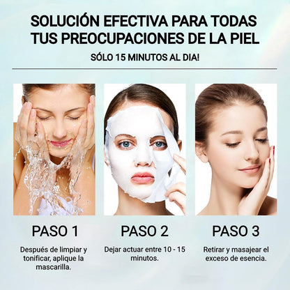 KORAL Salicylic Acid Facial Mask (10 Units x 25ml) with Azelaic Acid, Skin Care & Hydrating - Vegan Skincare, Korean Formulas with Active Ingredients - Unisex