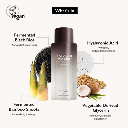 Wonder – Tónico Hidratante de Arroz Negro para Piel Sensible 150 ml