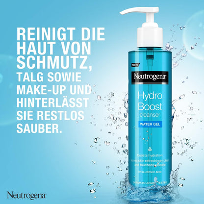Neutrogena Hydro Boost Gentle Facial Cleanser with Hyaluronic Acid and Glycerin for All Skin Types, 200 ml