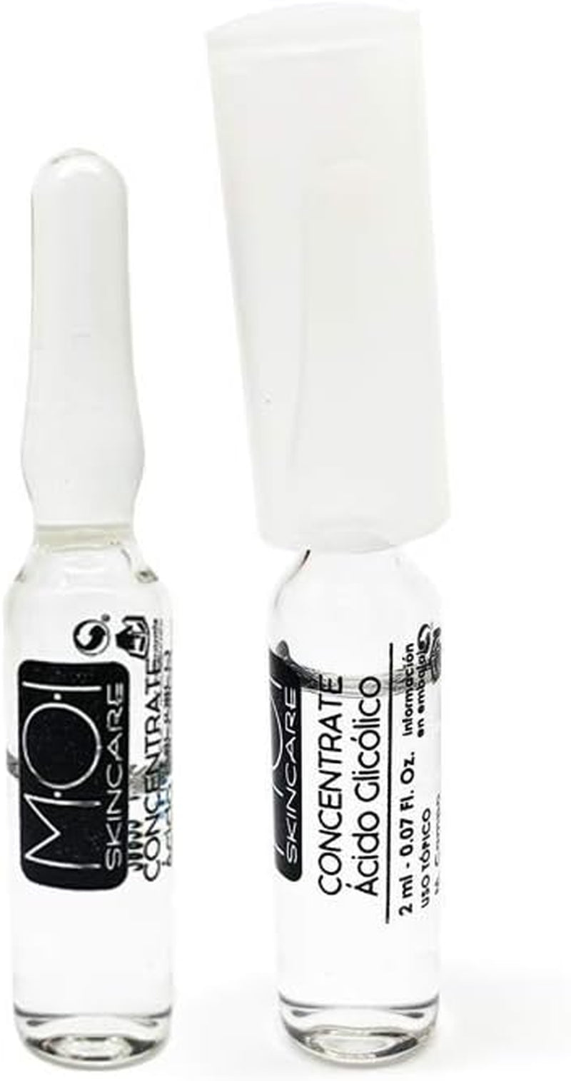 Facial Ampoules with 10% Glycolic Acid - 10 Vials of 2ml Each by M·O·I Skincare